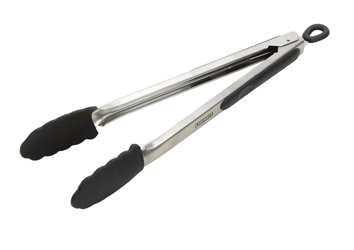 Küchenzange Schnappi II L: 36 cm - Edelstahlfarben/Schwarz, KONVENTIONELL, Kunststoff/Metall (36/4/4cm) - Leifheit