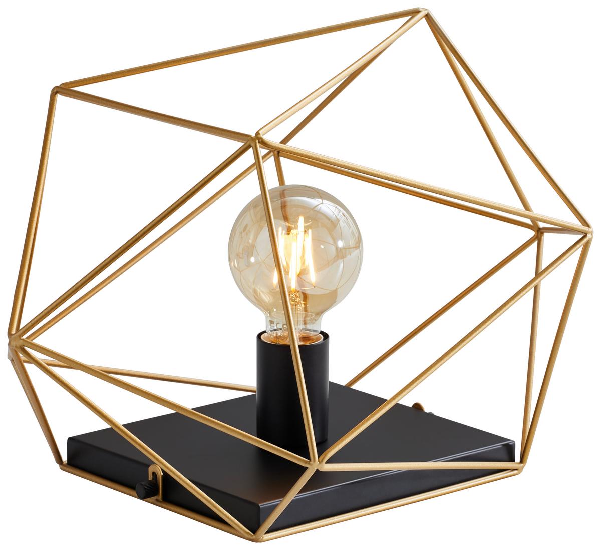 Tischlampe Oro Schwarz/ Goldfarben - Goldfarben/Schwarz, Design, Metall (26,5/40,5/29,5cm)