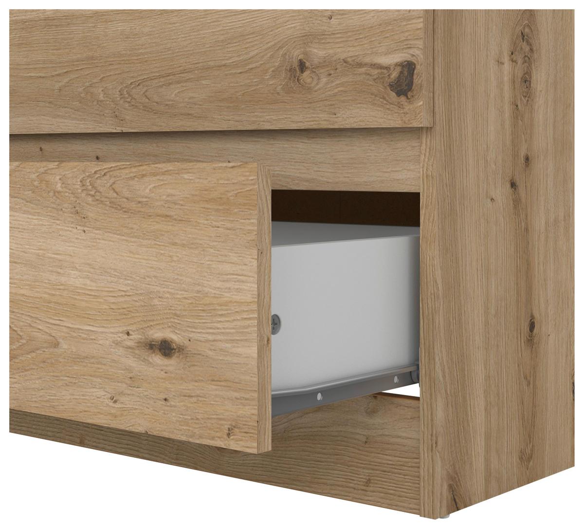 Kommode Mara 2 Artisan B: 77 cm - Weiß/Eiche Artisan, Trend, Holz (77/80,4/42cm)