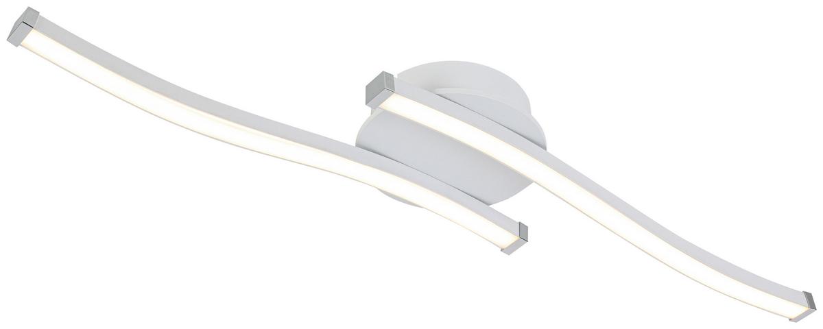 LED-Deckenleuchte Charlie *ph* - Chromfarben/Weiß, Basics, Kunststoff/Metall (12/55/6,5cm) - Luca Bessoni