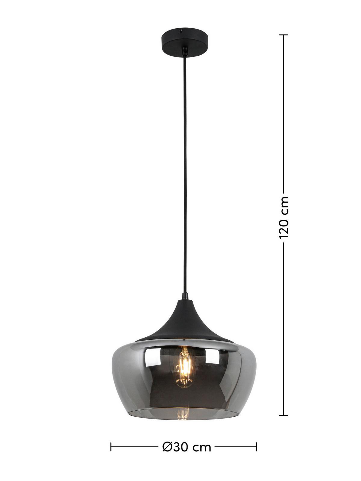 ZÁVESNÉ SVIETIDLO NOR - čierna/chrómová, Modern, kov/plast (30/120cm) - Mömax