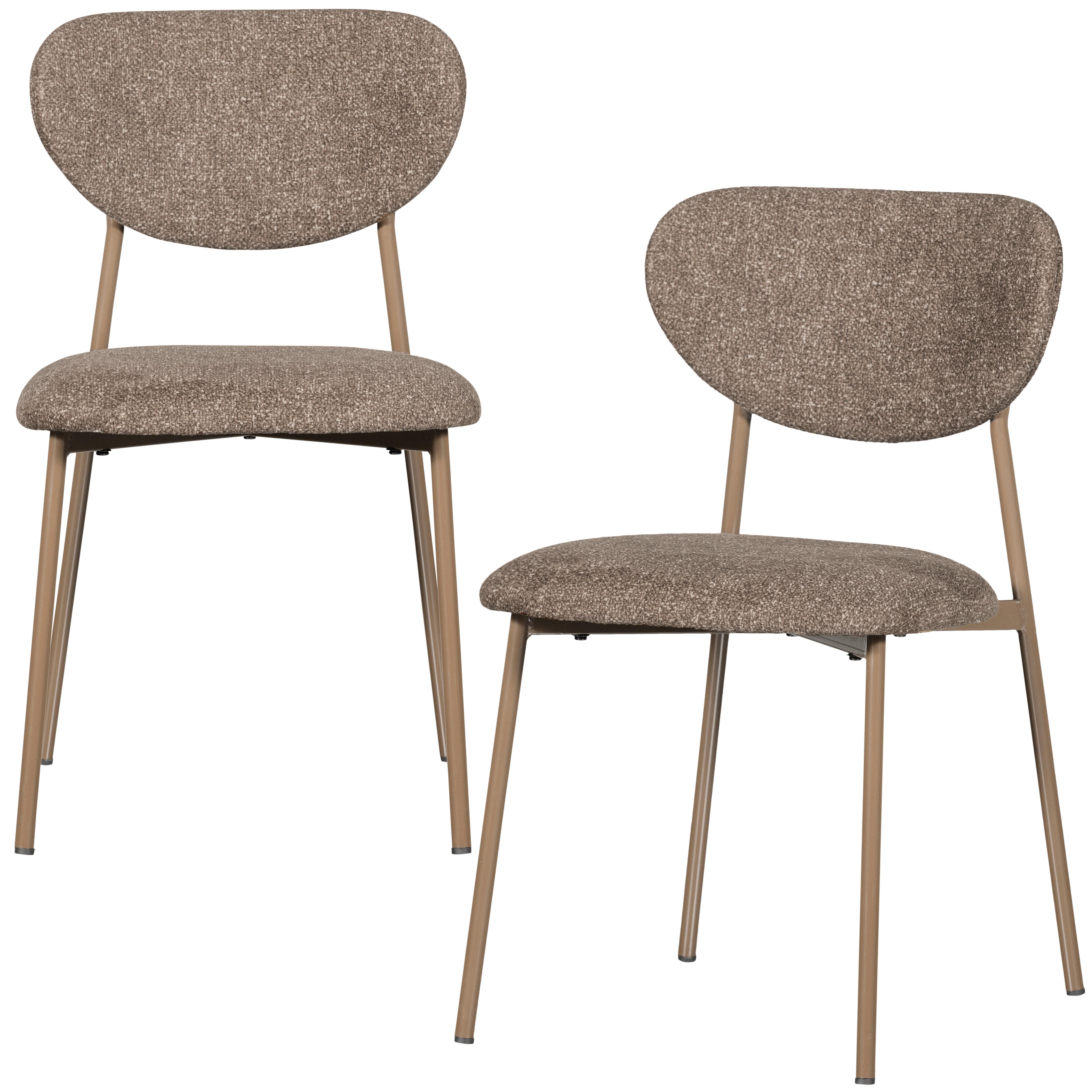 Stuhl-Set Valor Sandfarben B: 46cm - Sandfarben, MODERN, Textil/Metall (46/77/56cm) - Livetastic