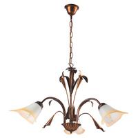 Kronleuchter 4722/3b - Bronzefarben, Natur, Glas/Metall (60/100cm)