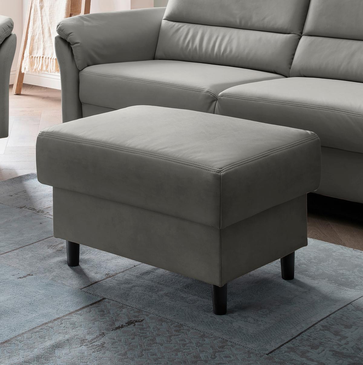 Hocker Cavoli, Grau B: 76 cm - Schwarz/Grau, MODERN, Textil (76/46/55cm) - Livetastic