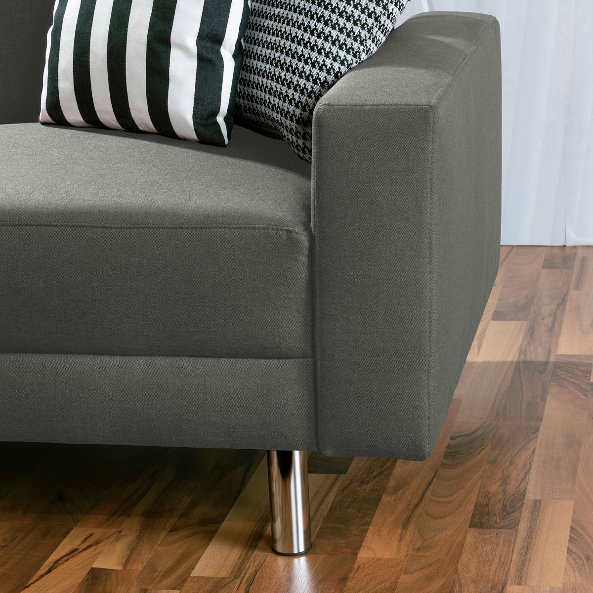 Ecksofa mit Schlaffunktion Just Fashion Hellgrau - Chromfarben/Hellgrau, KONVENTIONELL, Textil (152/230cm) - Max Winzer