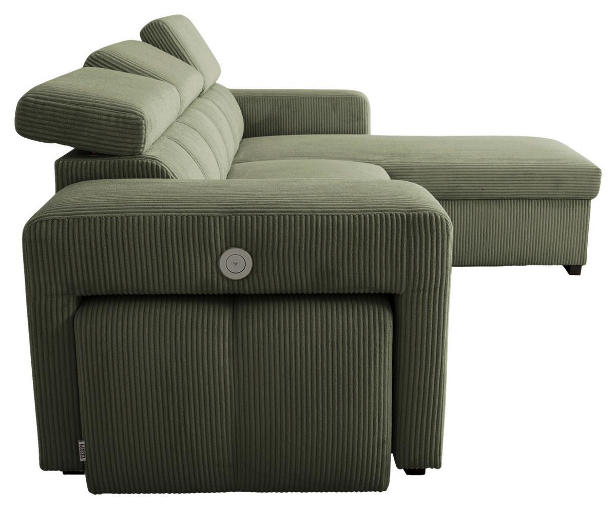 Ecksofa Sirius M olivgrün, 251x165cm - Olivgrün, KONVENTIONELL, Holz/Holzwerkstoff (251/165cm)