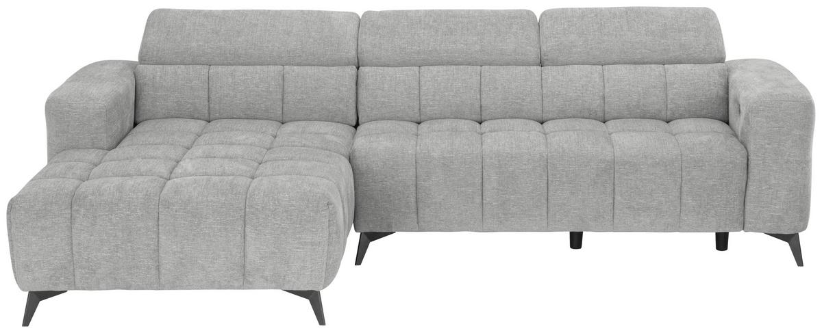 Sedací souprava MELBOURNE, levá, šedá - šedá/černá, Moderní, kov/dřevo (182/285cm) - Based