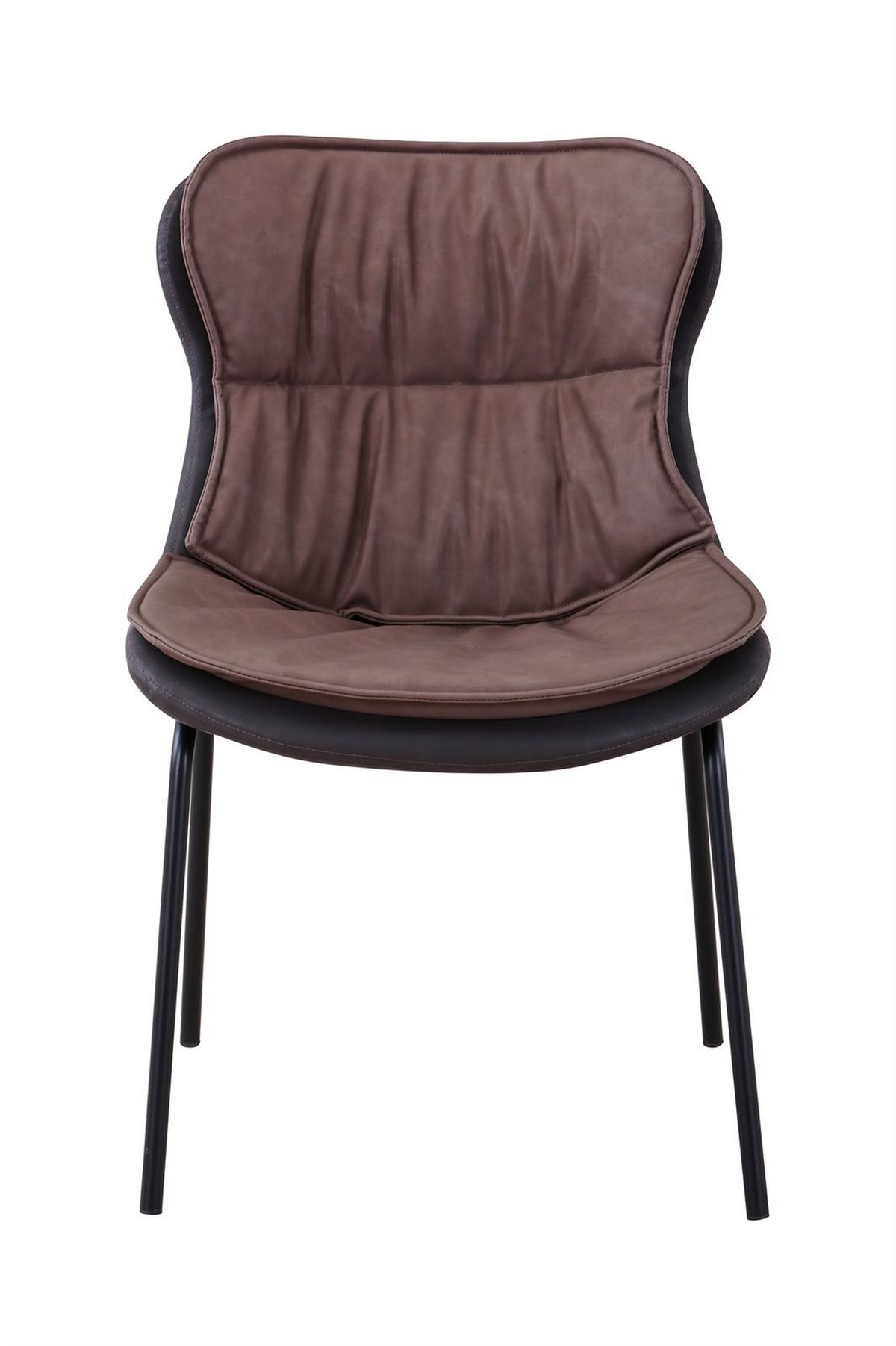 Stuhl Brady 200 Braun - Hellbraun/Dunkelbraun, Design, Textil/Metall (54/84/64cm) - Kayoom