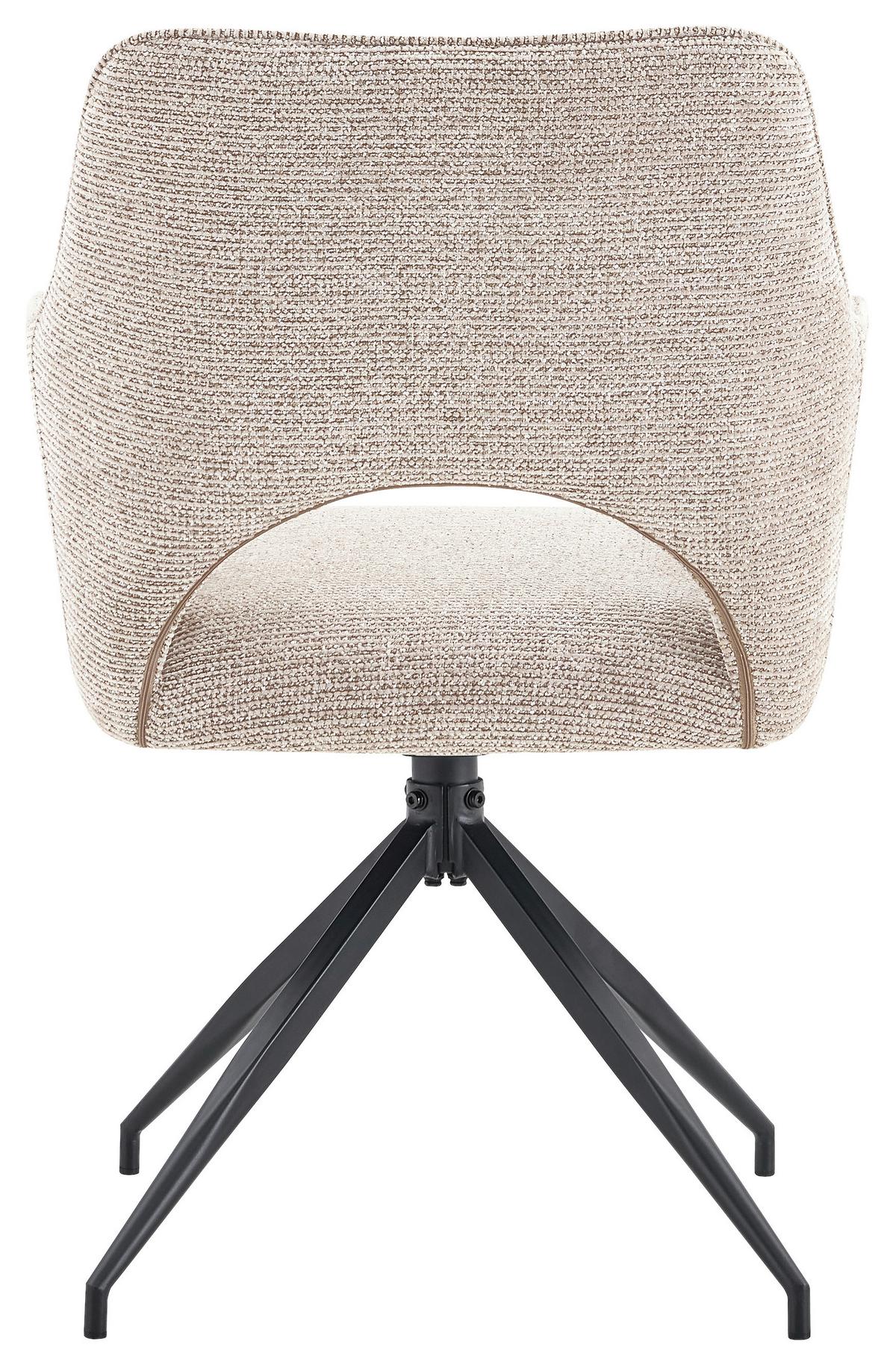 Armlehnstuhl Puro Schwarz/Khaki B: 60 cm - Khaki/Schwarz, MODERN, Textil/Metall (60/89/67cm) - Livetastic