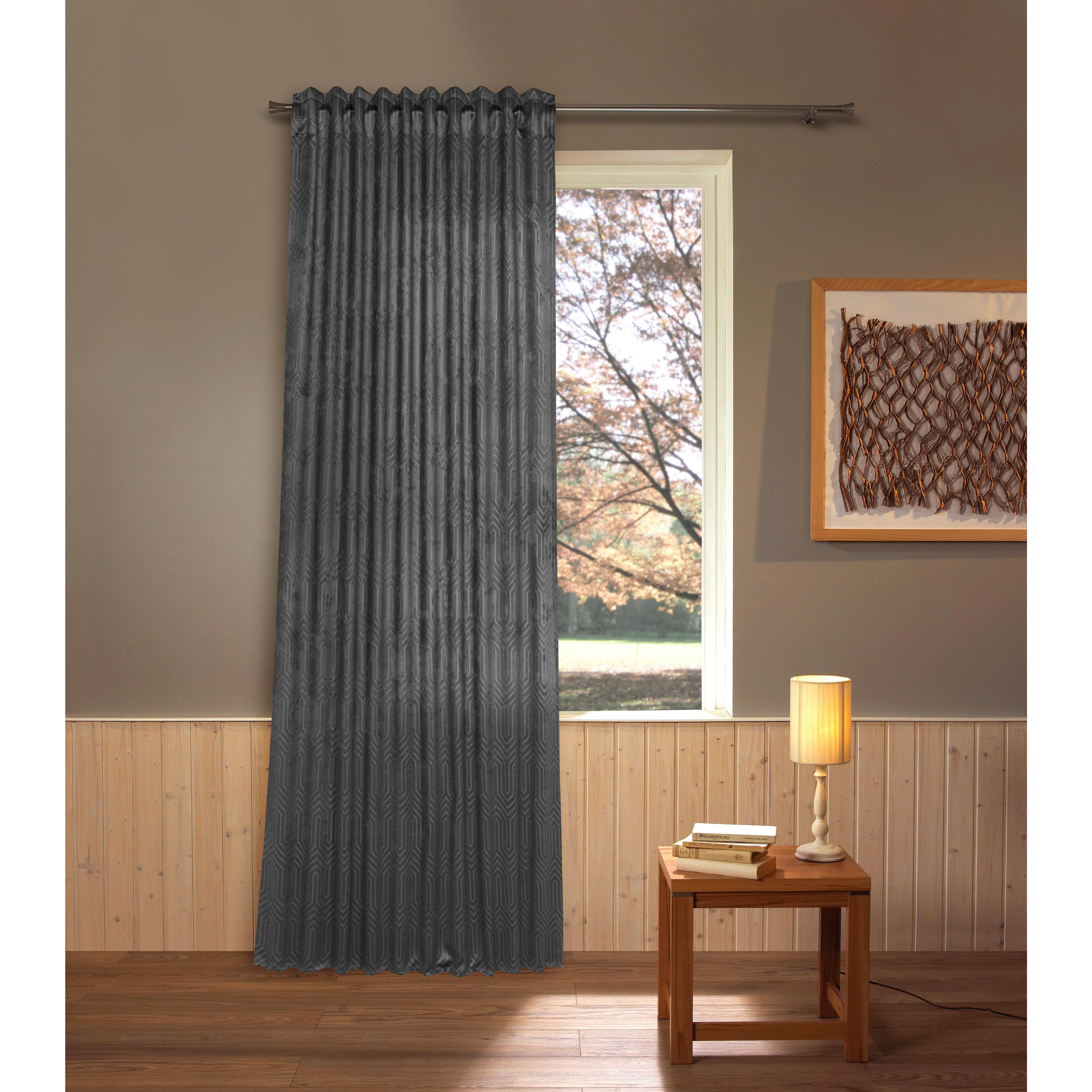 Lichtundurchlässiger Fertigvorhang mit Rautenmotiv