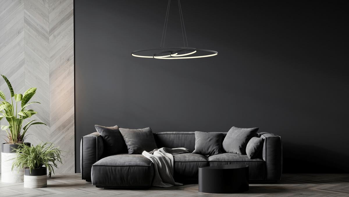ZÁVESNÉ LED SVIETIDLO ITI - čierna/opálová, Modern, kov/plast (20/36/100cm) - Mömax