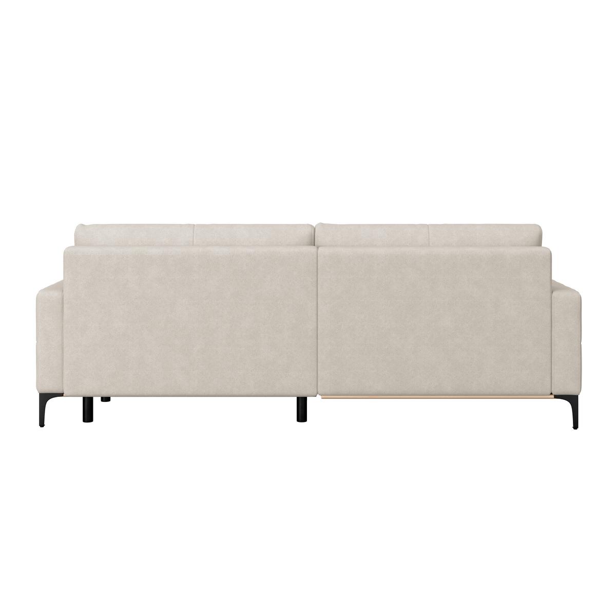Rohová sedačka BERGAMO, ľavá, krémová - čierna/krémová, Modern, kov/textil (162/238cm) - Ondega
