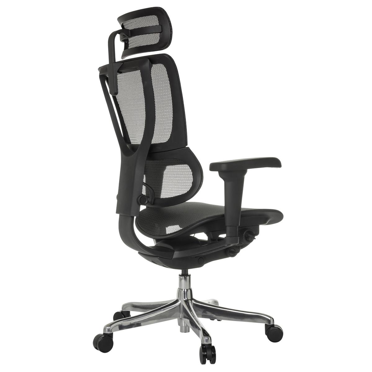 Drehstuhl Ergohuman Slim Ultra Schwarz B: 71 cm - Silberfarben/Schwarz, MODERN, Kunststoff/Textil (71/135/75cm) - MID.YOU