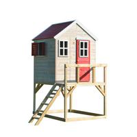 Spielhaus Storch Naturfarben/rot, B: 197 Cm - Rot/Naturfarben, KONVENTIONELL, Holz (197/242/167cm)