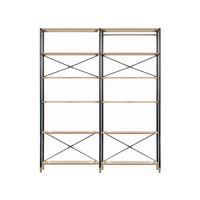 Regal Naturfarben/schwarz B: 167,5cm - Schwarz/Naturfarben, Design, Holzwerkstoff/Metall (167,5/210/30cm) - Livetastic