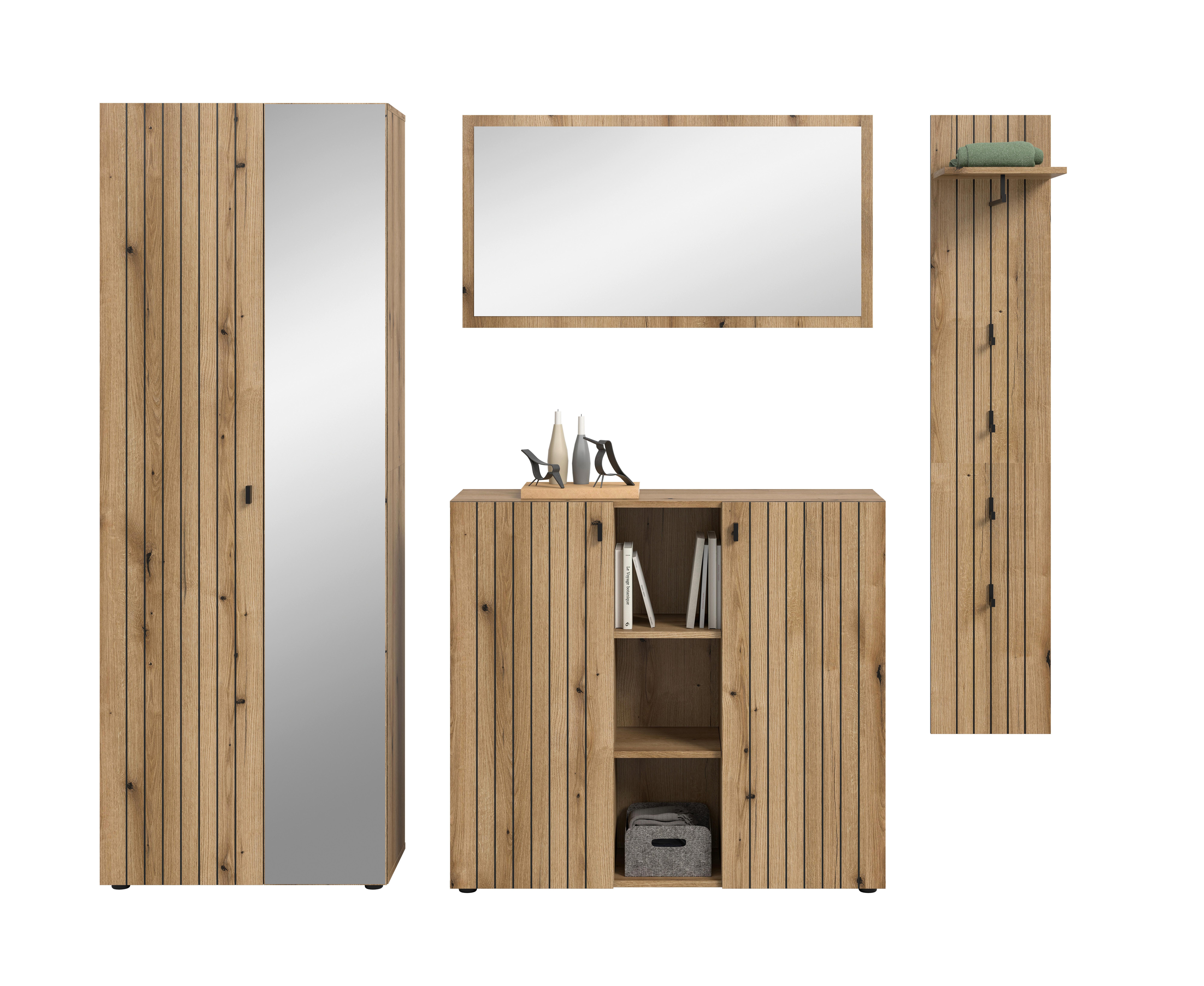 Garderobe Station Eiche Dekor B: 237cm - Eichefarben, Design, Holzwerkstoff (237/192/37cm) - MID.YOU
