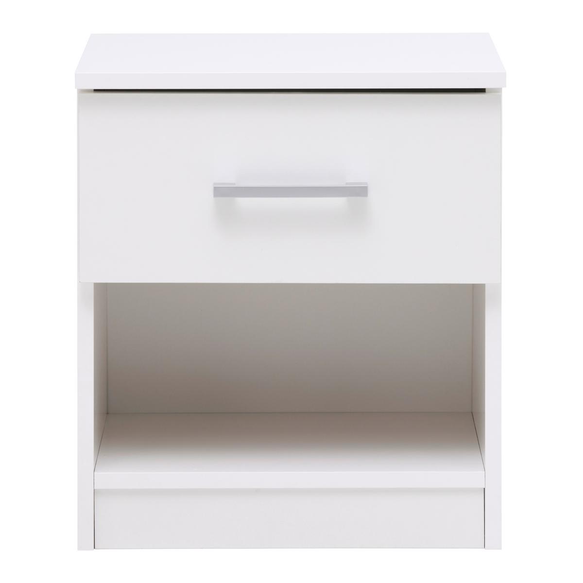 Noční stolek k posteli LASSE 1 -BASED- - šedá/bílá, Konvenční, kompozitní dřevo/plast (41/48/32cm) - Based