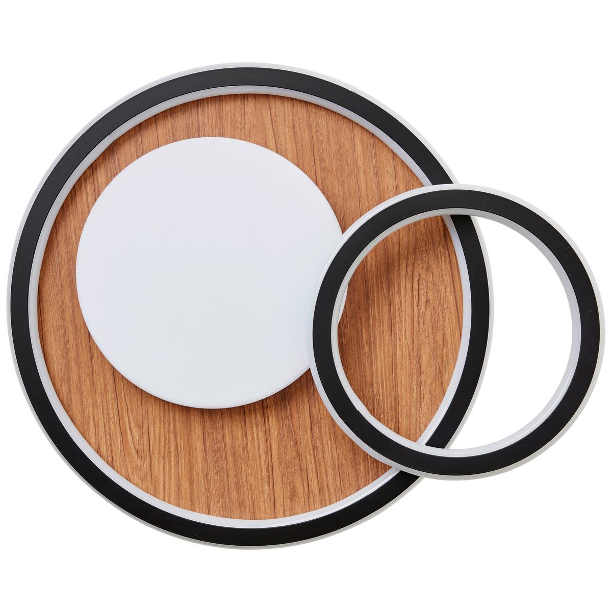 LED-Deckenleuchte Karney L: 57 cm Mit 3 Helligkeitsstufen - Schwarz/Braun, Design, Kunststoff/Metall (39,4/57/8cm) - Brilliant