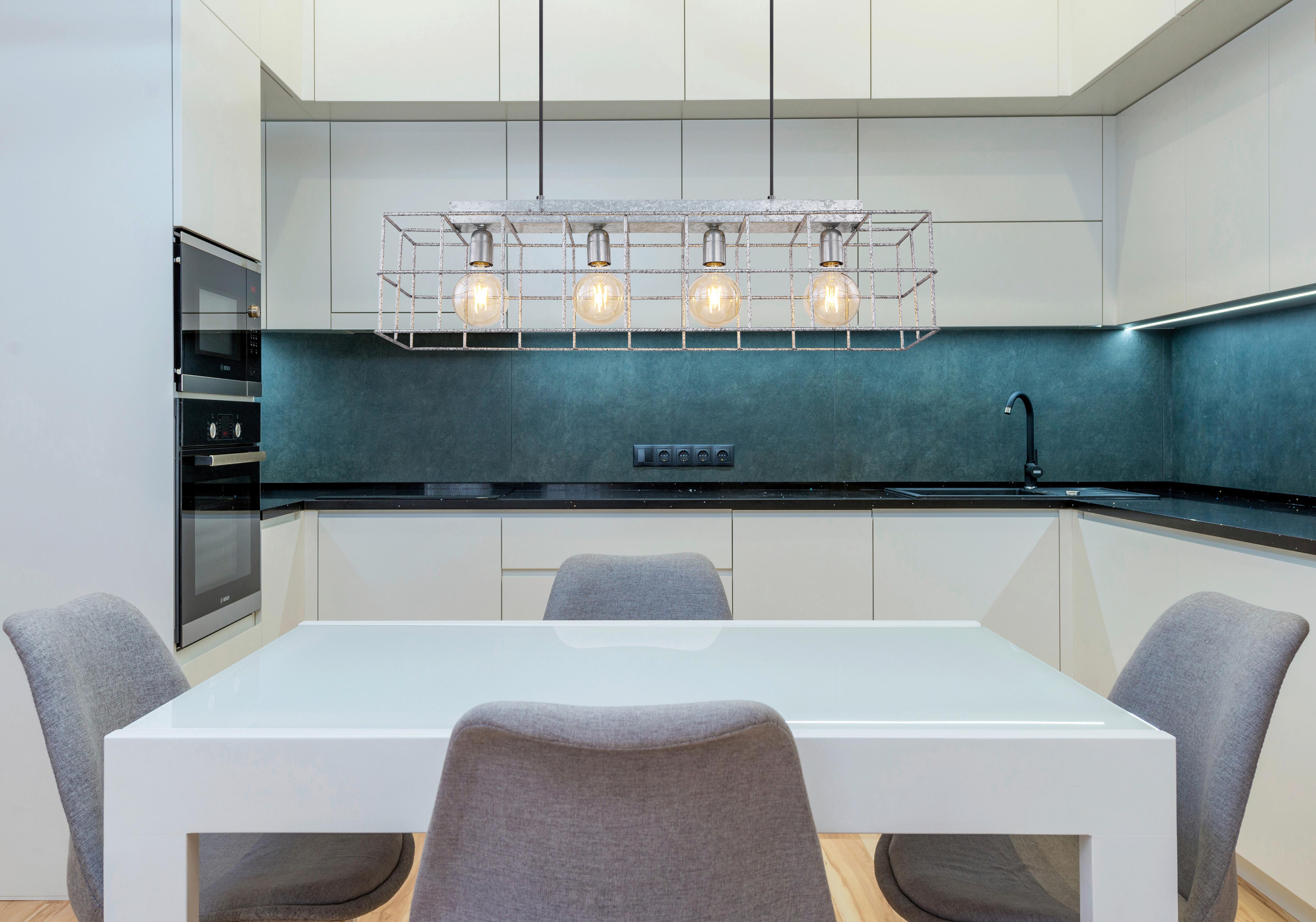 Hängeleuchte Merril H: 150 cm 4-Flammig Zinkfarben