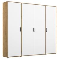 Drehtürenschrank Voyager 187 Cm Eiche Artisan,weiß - Weiß/Eiche Artisan, MODERN, Holzwerkstoff (187/194/53cm) - Rauch Möbel
