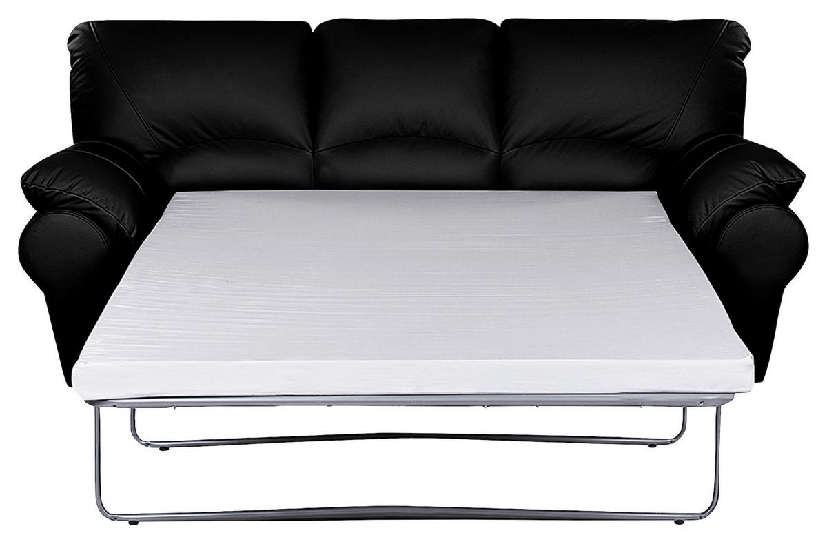 Schlafsofa Oslo Schwarz B: 205 cm - Schwarz, Design, Leder (205/92/85cm) - Livetastic