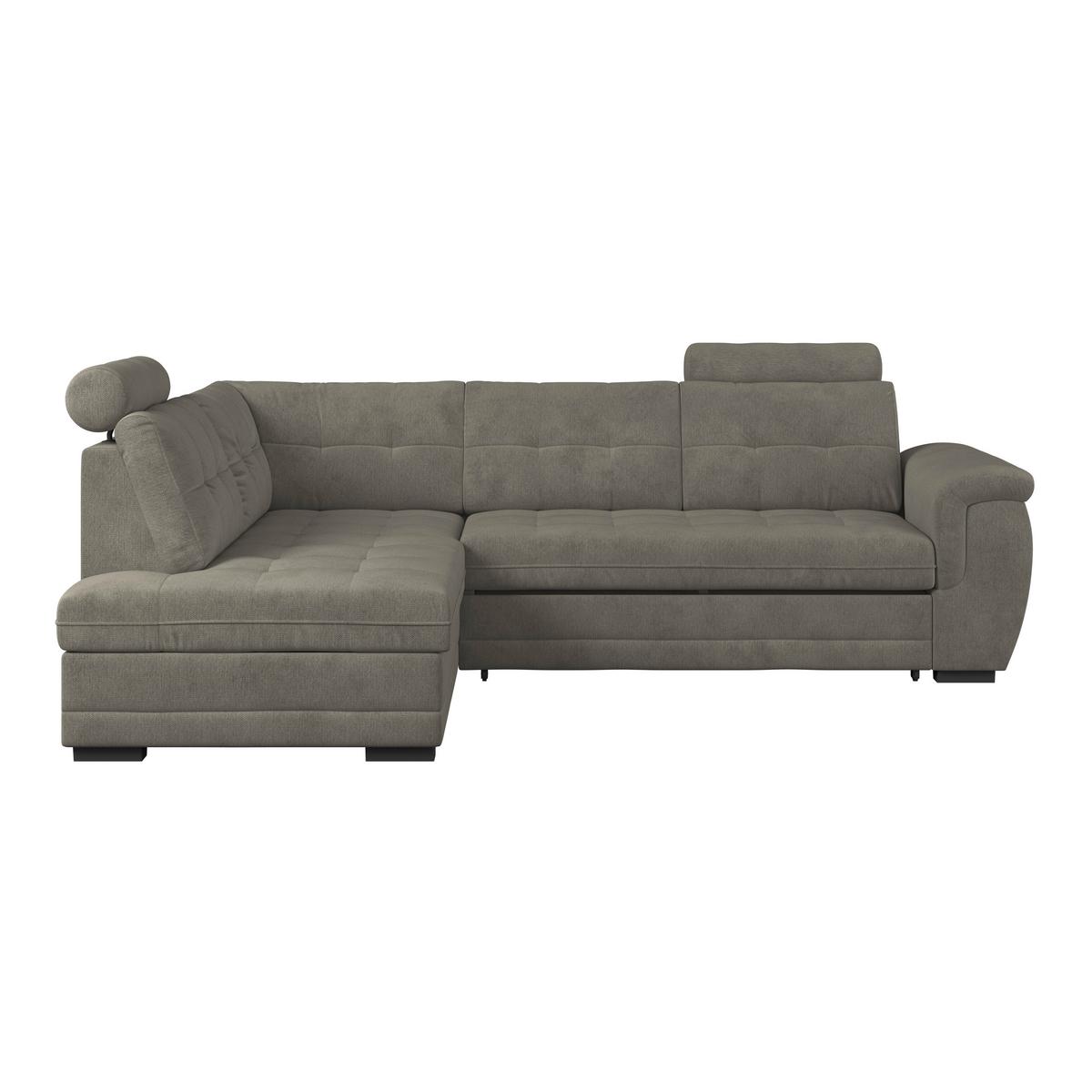 Ecksofa mit Schlaffunktion Falco new Braun 183x251 cm - Schwarz/Braun, KONVENTIONELL, Textil (183/251cm) - Ondega