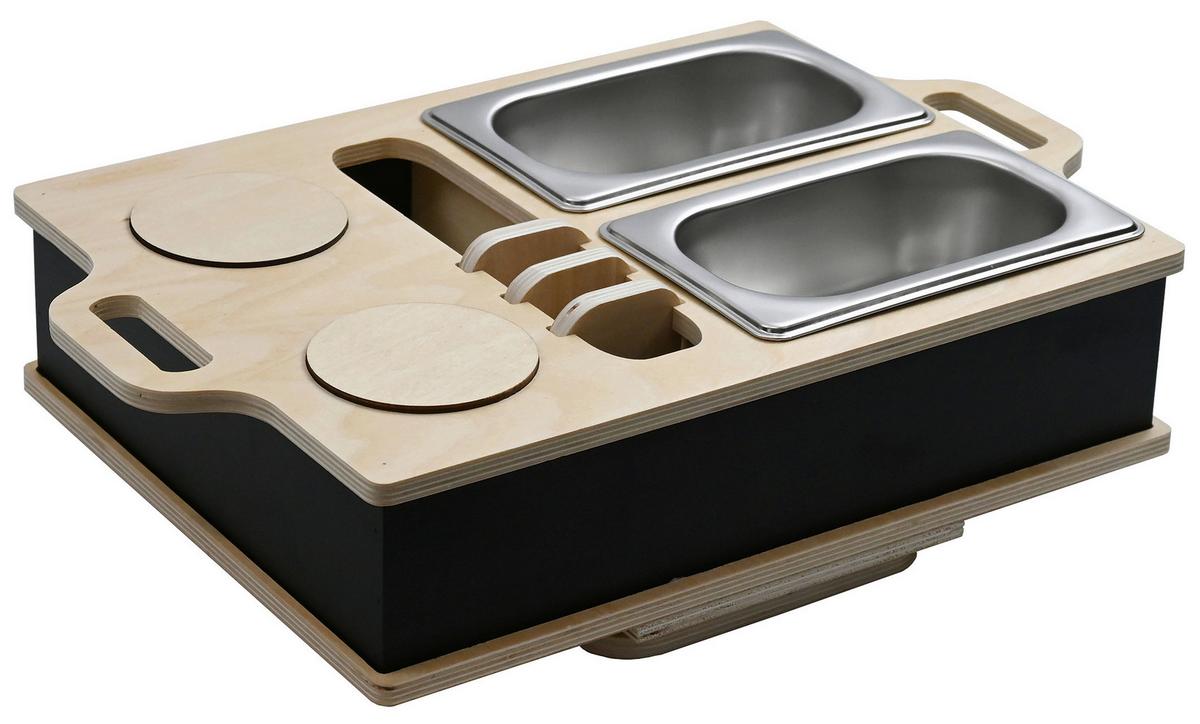 Couchbar Niklas - Schwarz/Naturfarben, Design, Holz/Metall (42,2/27/11,5cm) - Luca Bessoni