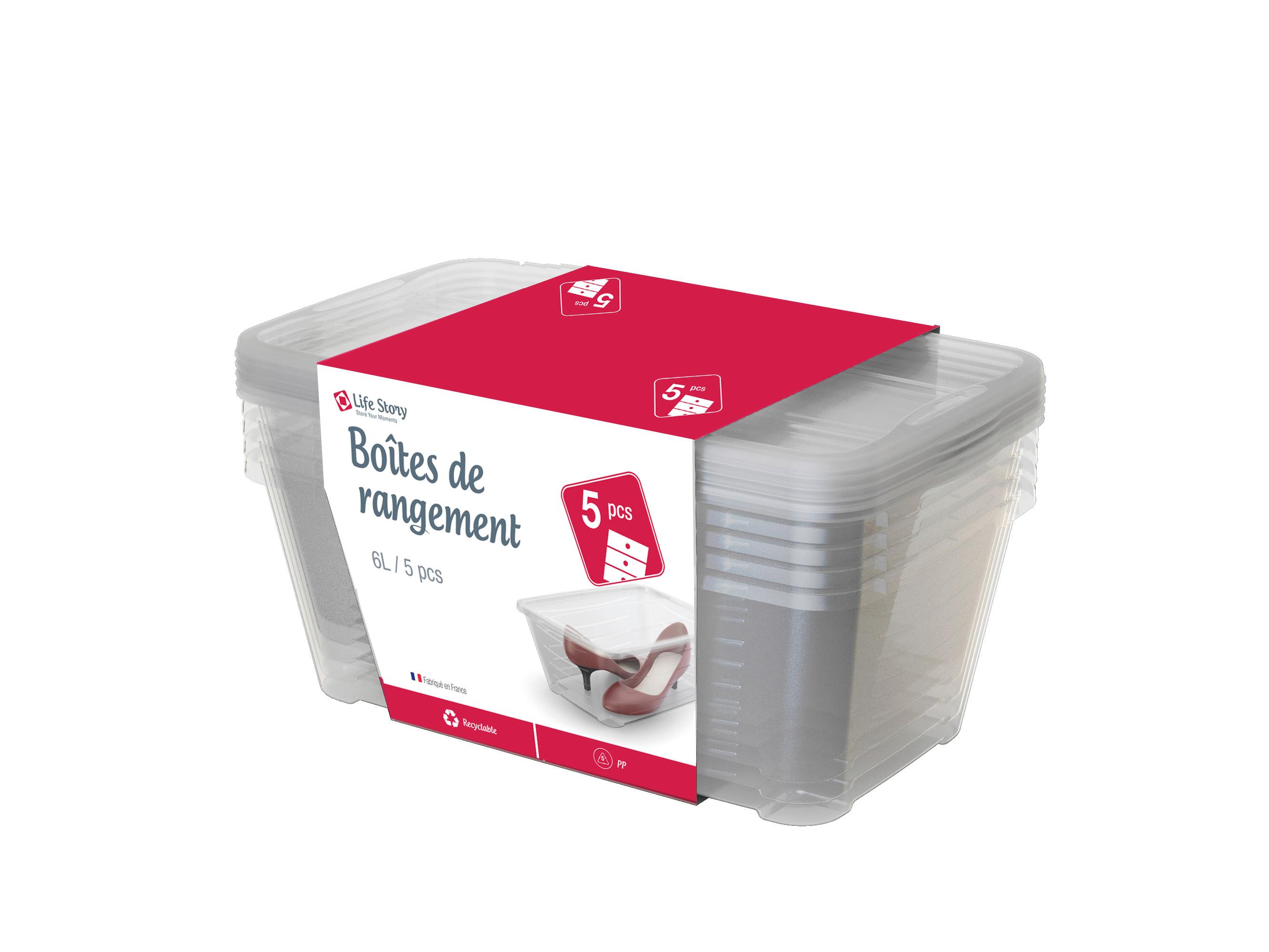 Sada úložných boxov SHOES - číra, Konventionell, plast (35/20/17,2cm) - Mömax