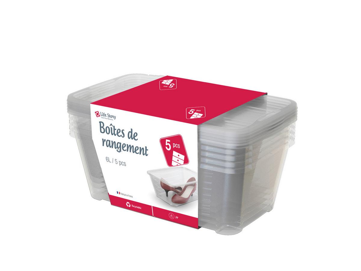 Sada úložných boxov SHOES - číra, Konventionell, plast (35/20/17,2cm) - Mömax