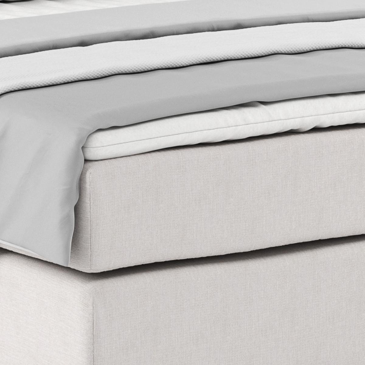 Posteľ Boxspring NERO PL: 140/200 cm, šampanské - piesková/chrómová, Konventionell, kov/textil (140/200cm)