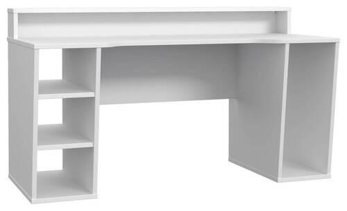 Gaming Tisch Mit Stauraum Und Aufsatz B 160cm H 91cm Tezaur - Weiß, MODERN, Holzwerkstoff/Kunststoff (160/72/91cm) - MID.YOU
