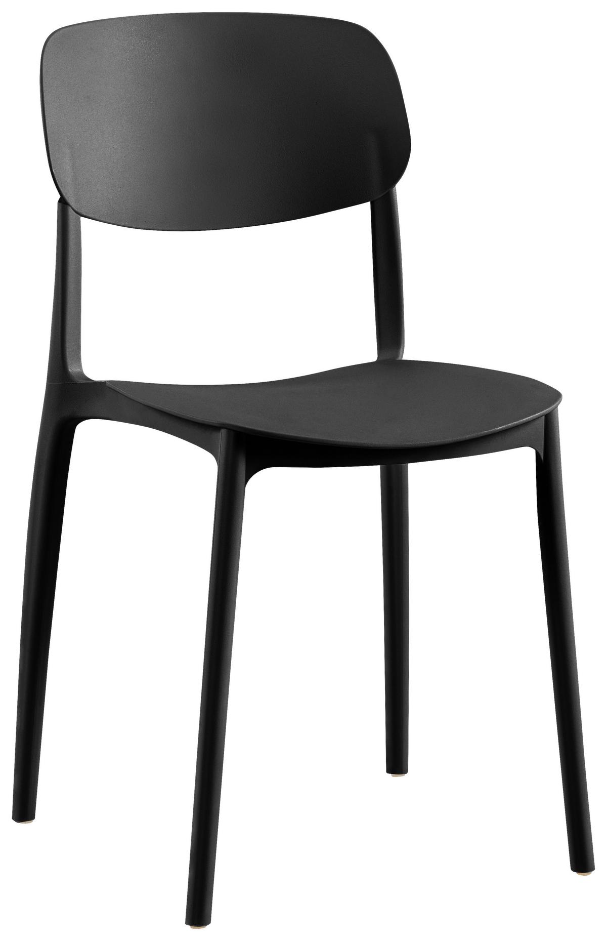 Stohovatelní židle JIŘÍ *CENOVÝ TRHÁK* černá - černá, Moderní, plast (44/78/49cm) - Based