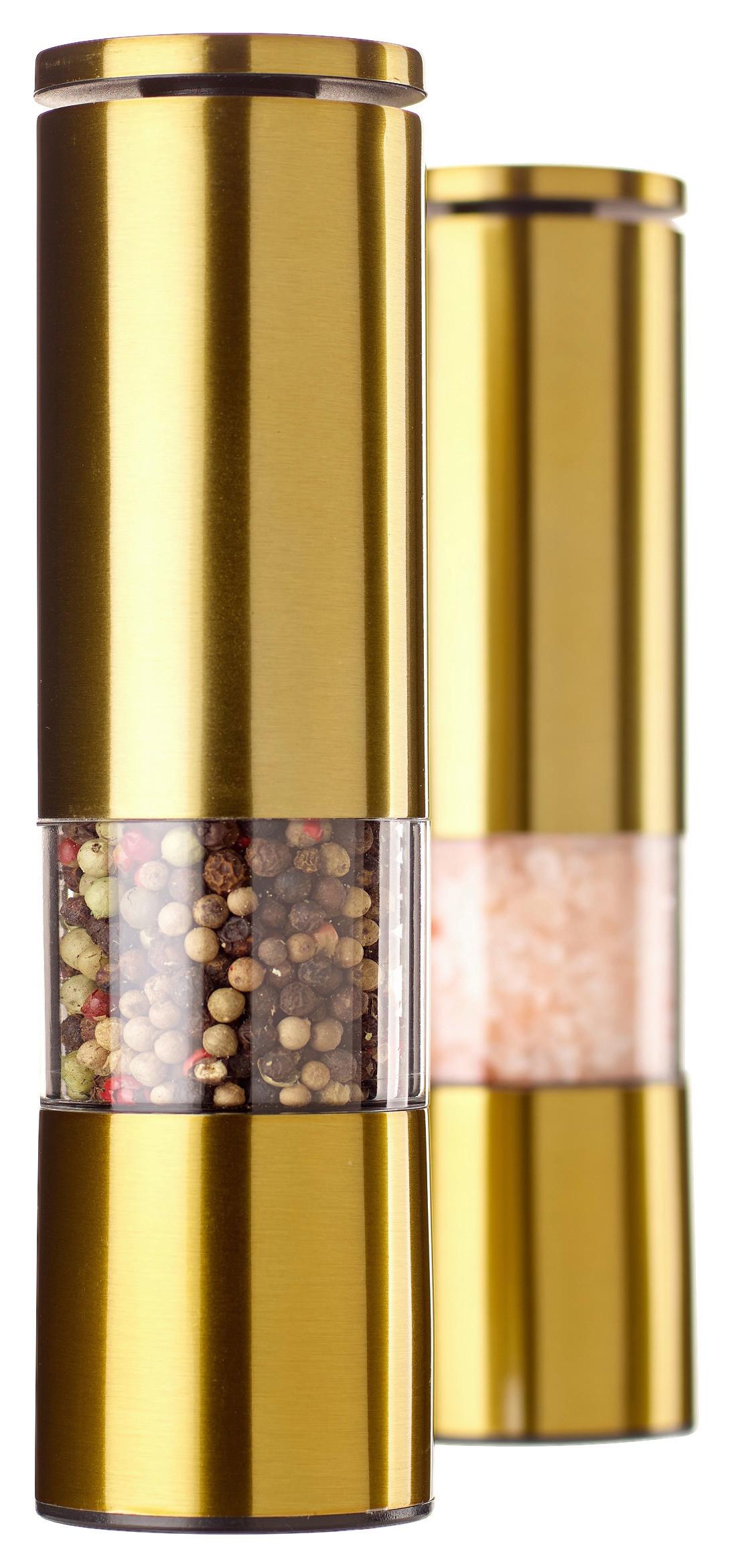 MLYNČEK NA KORENINY ECHTWERK GEWÜRZMÜHLEN SET - zlatá, Design, kov/keramika (5/18,7cm) - Echtwerk