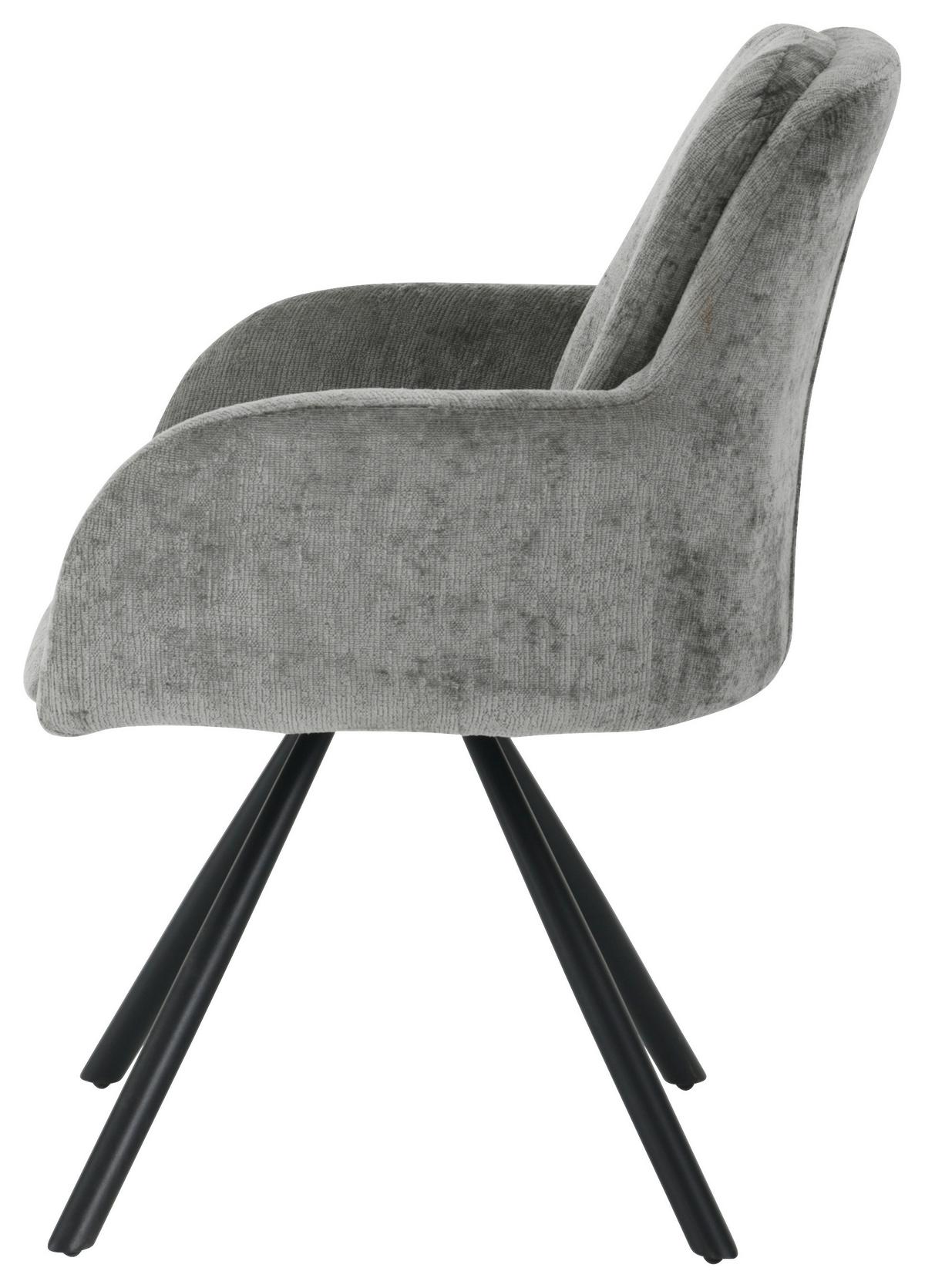 Armlehnstuhl Bela - Schwarz/Grau, LIFESTYLE, Holz/Textil (62/88/66cm) - MID.YOU