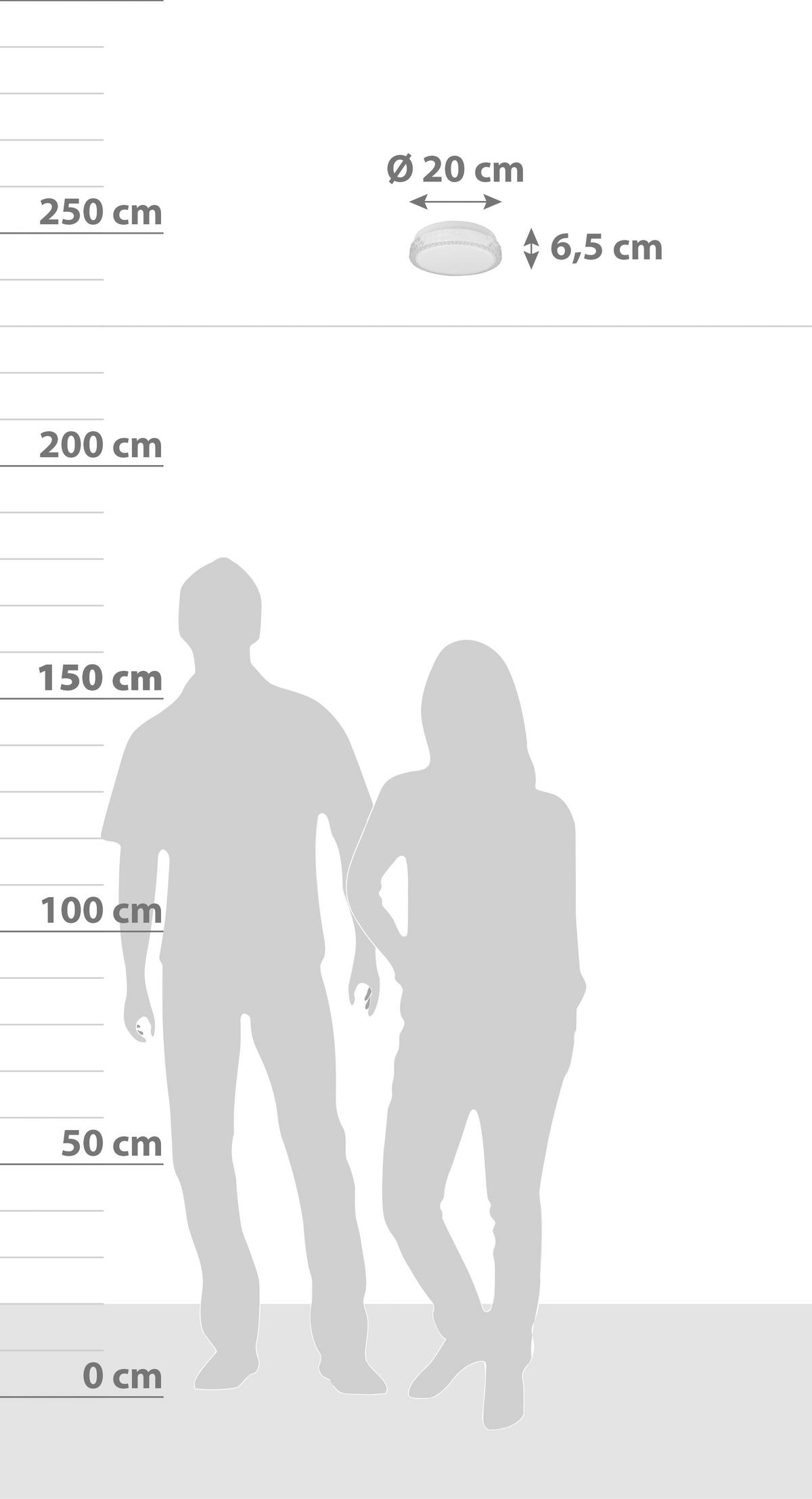 Led Mennyezeti Lámpa Monika - fehér, Basics, műanyag/fém (20/6,5cm) - Ondega