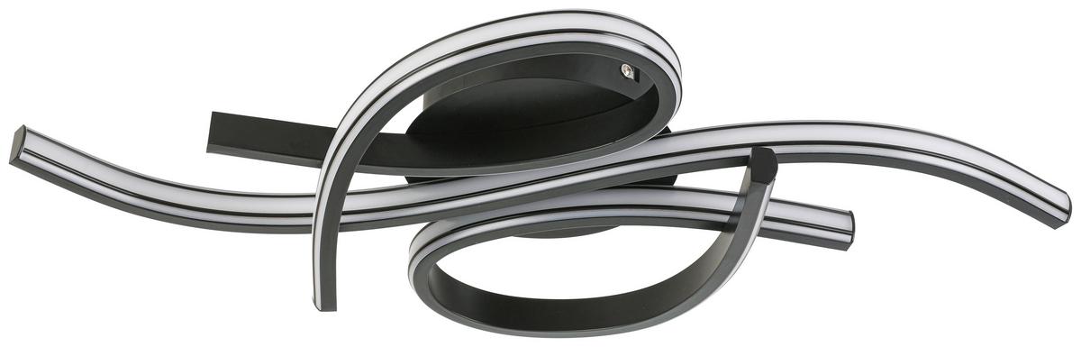 LED-Deckenleuchte Kalista - Schwarz, MODERN, Kunststoff/Metall (52/25/8,6cm) - Luca Bessoni