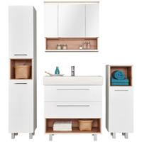 Badezimmer Mura Eiche Dekor/weiß Hg B: 150 Cm - Weiß Hochglanz/Eiche Artisan, MODERN, Keramik/Holzwerkstoff (150/173,5/46,5cm)