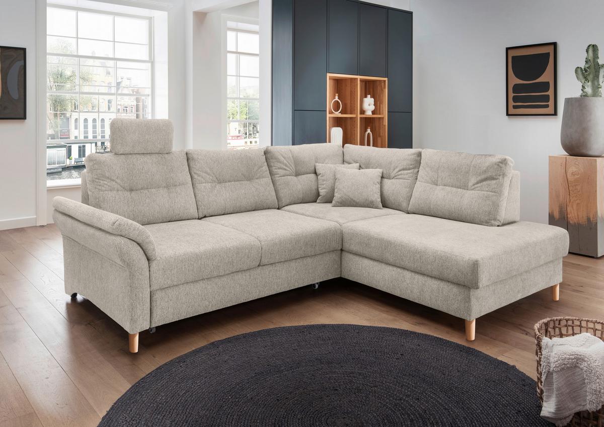 Ecksofa Brizzini, Beige S: 264x206 Cm - Beige/Naturfarben, MODERN, Textil (264/206cm) - Livetastic