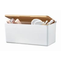 Aufbewahrungsbox Baboo Bambus BxHxT: ca. 24,2x11x10,2cm - Weiß, Basics, Holz/Kunststoff (24,2/11/10,2cm)