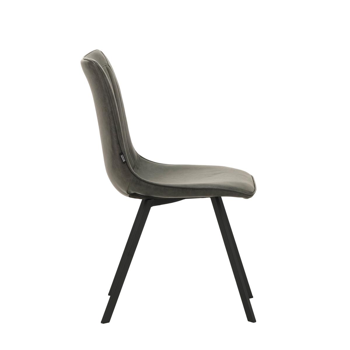 Stuhl-set Liano Anthrazit, B: 45,5 Cm - Anthrazit/Schwarz, MODERN, Textil/Metall (45,5/89,5/60cm) - MID.YOU