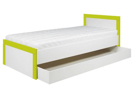 Futonová Postel Derby - bílá/zelená, Moderní, dřevěný materiál (204/78,5/96cm) Futonová Postel Derby - bílá/zelená, Moderní, dřevěný materiál (204/78,5/96cm)