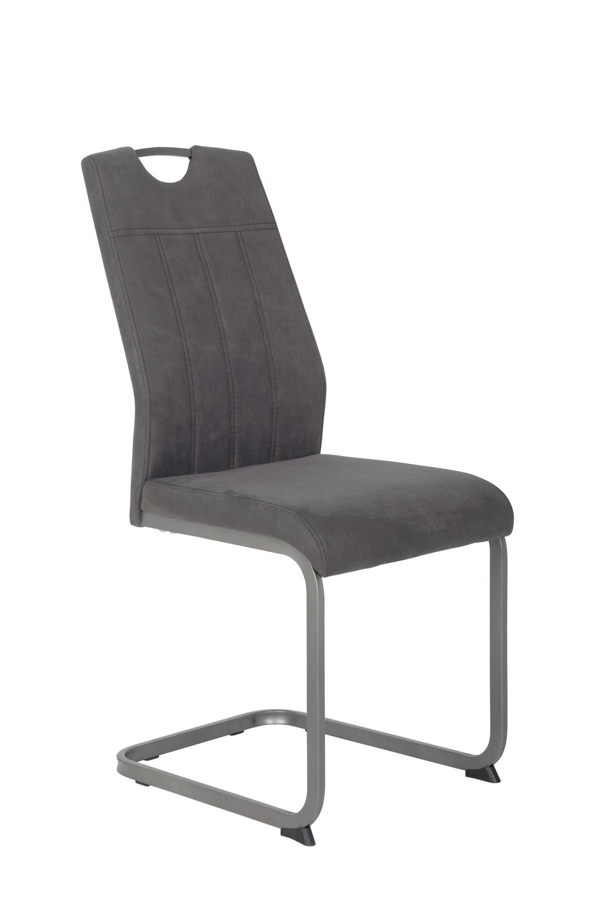 Tischgruppe Agnes I G - Anthrazit/Eiche Artisan, MODERN, Holzwerkstoff/Textil (140 - 220/76/90cm) - MID.YOU