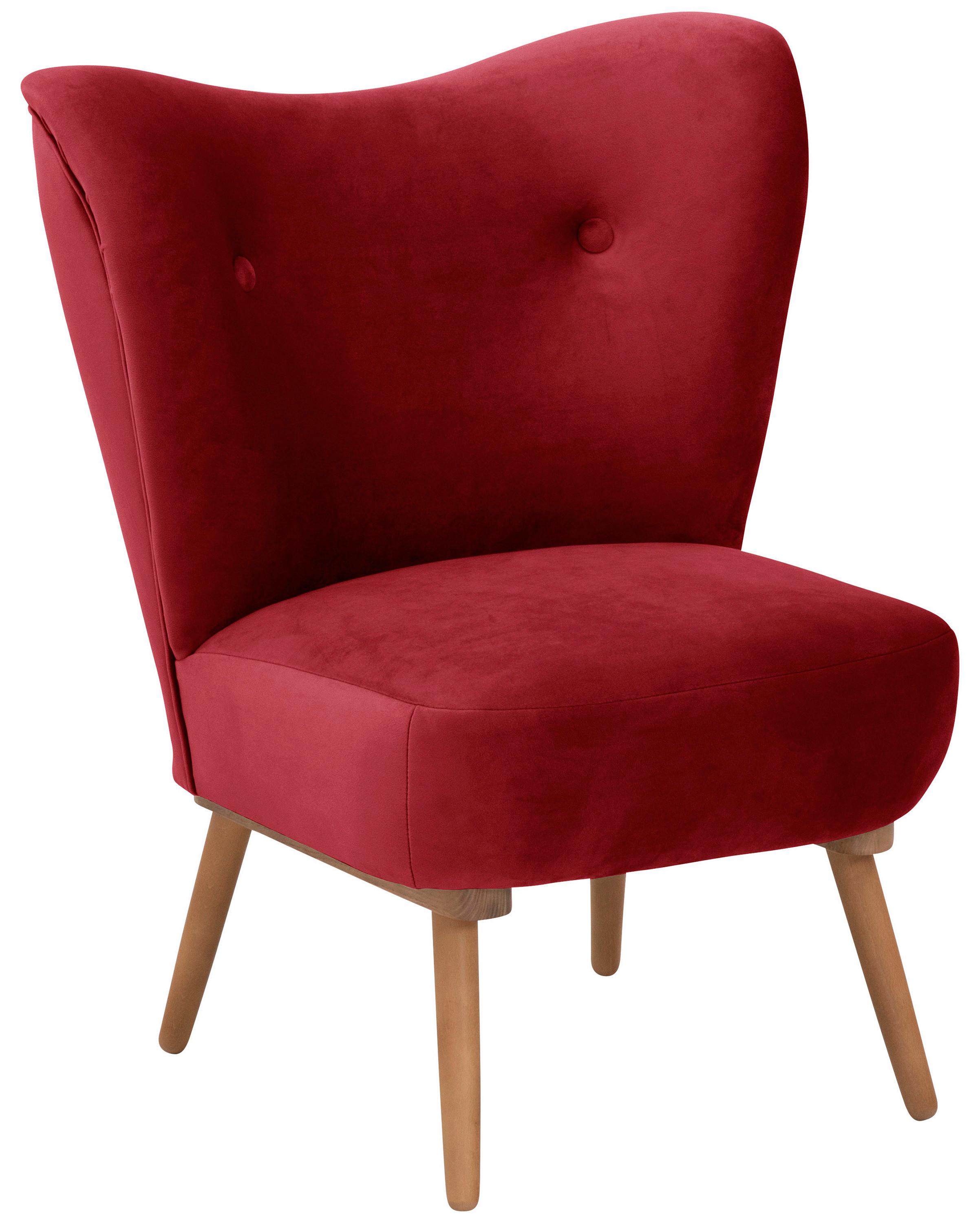 Sessel Jack - Rot/Erlefarben, Design, Textil (74/72/90cm) - Max Winzer