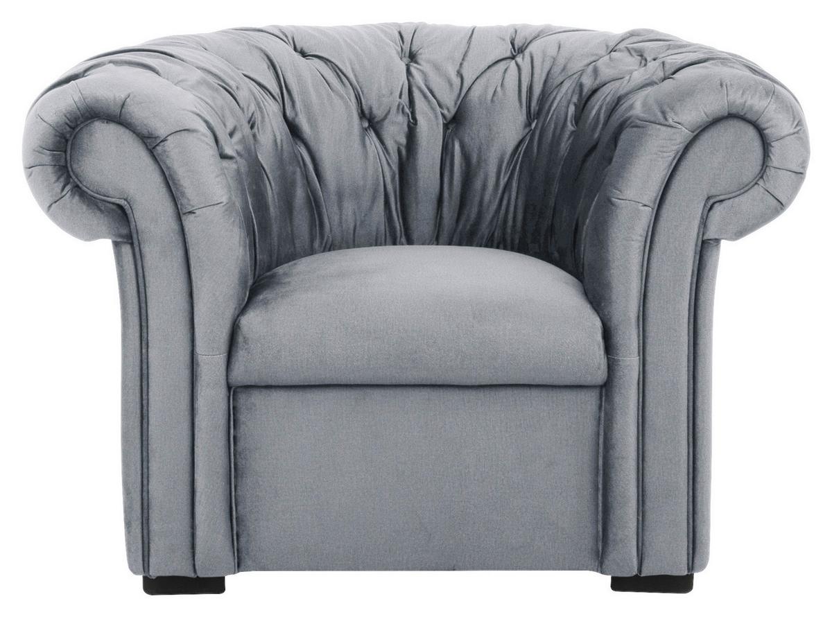 Chesterfield-sessel Cupido - Schwarz/Grau, Design, Textil (114/78/91cm) - MID.YOU