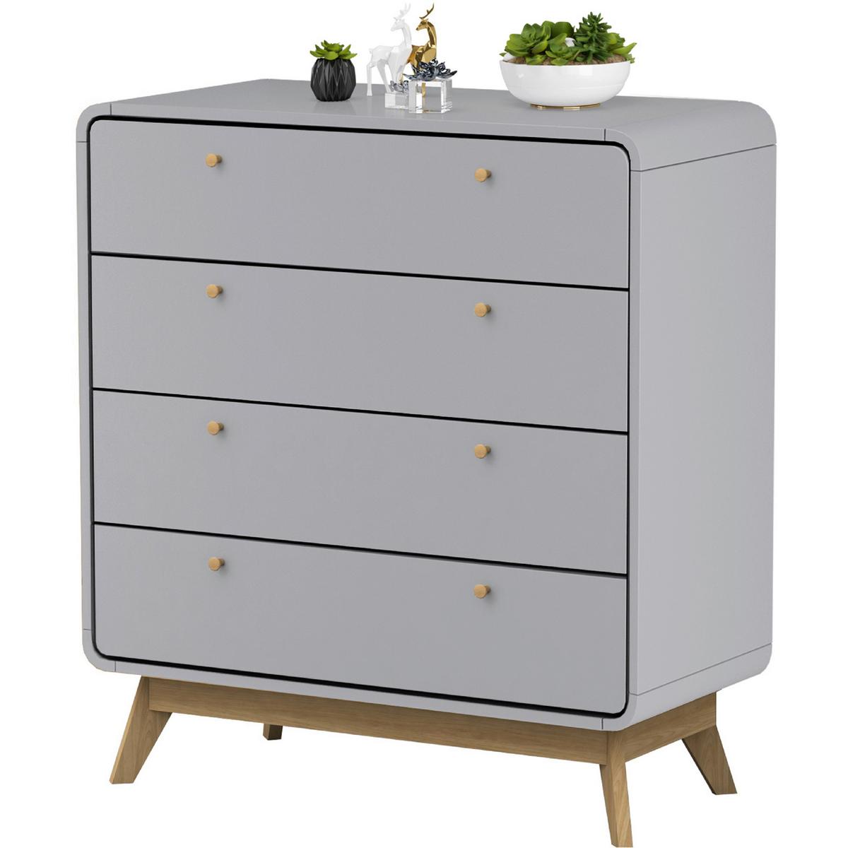 Kommode Cassie Grau 80 cm - Eichefarben/Grau, Design, Holzwerkstoff (80/88/39cm) - MID.YOU