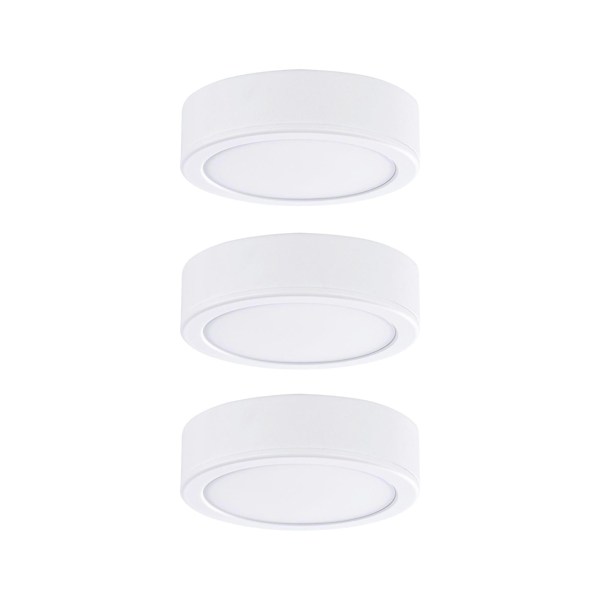 Unterbauleuchte 3xled 3 W Kunststoff Weiß Flach - Weiß, Basics, Kunststoff (6,5/1,7cm) - Paulmann