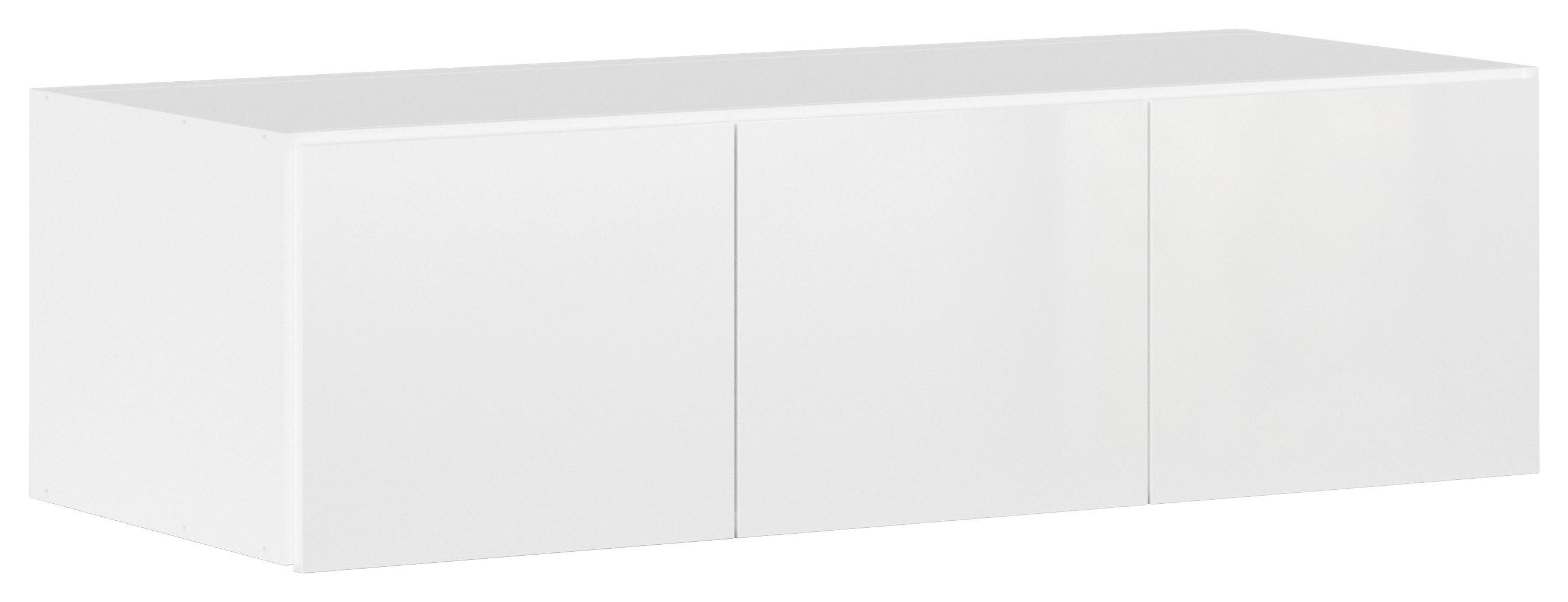 Aufsatzschrank grifflos 136 cm Max ,weiß Hochglanz