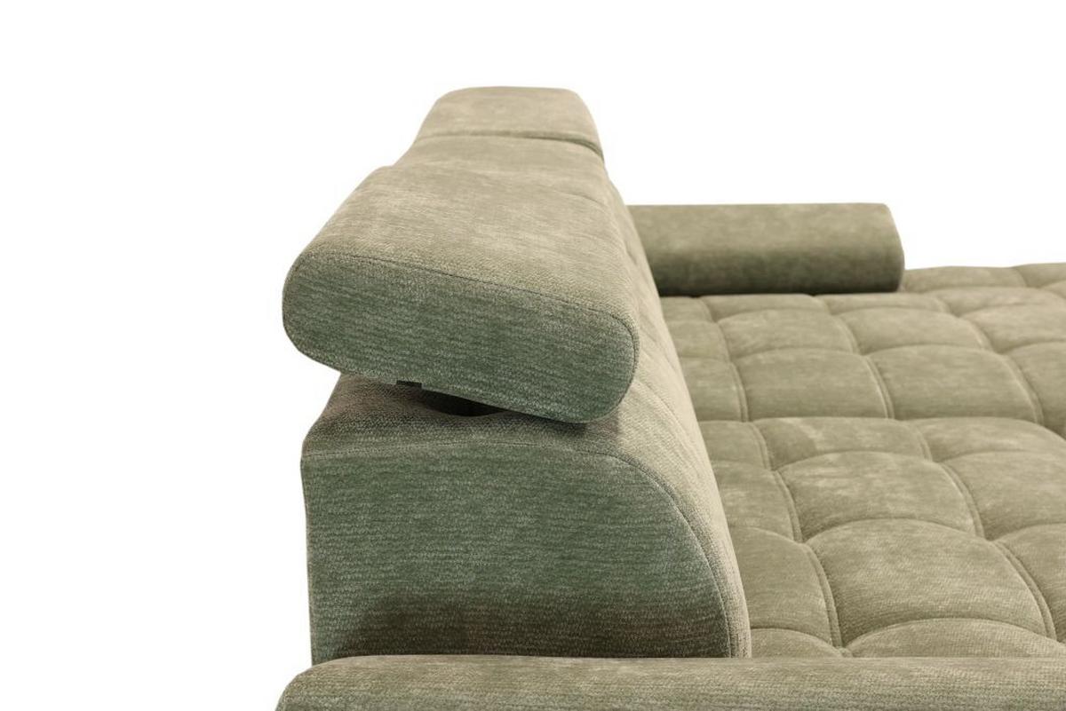 Rohová sedačka VEGAS, pravá, šalviovozelená ženilka - čierna/šalviovozelená, Design, drevo/textil (294/173cm)