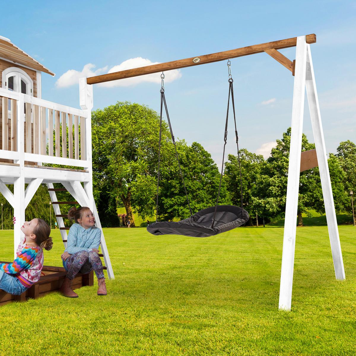 Spielturm A030.158.11 - Braun/Weiß, KONVENTIONELL, Holz (613/291/277cm) - Ambia Garden