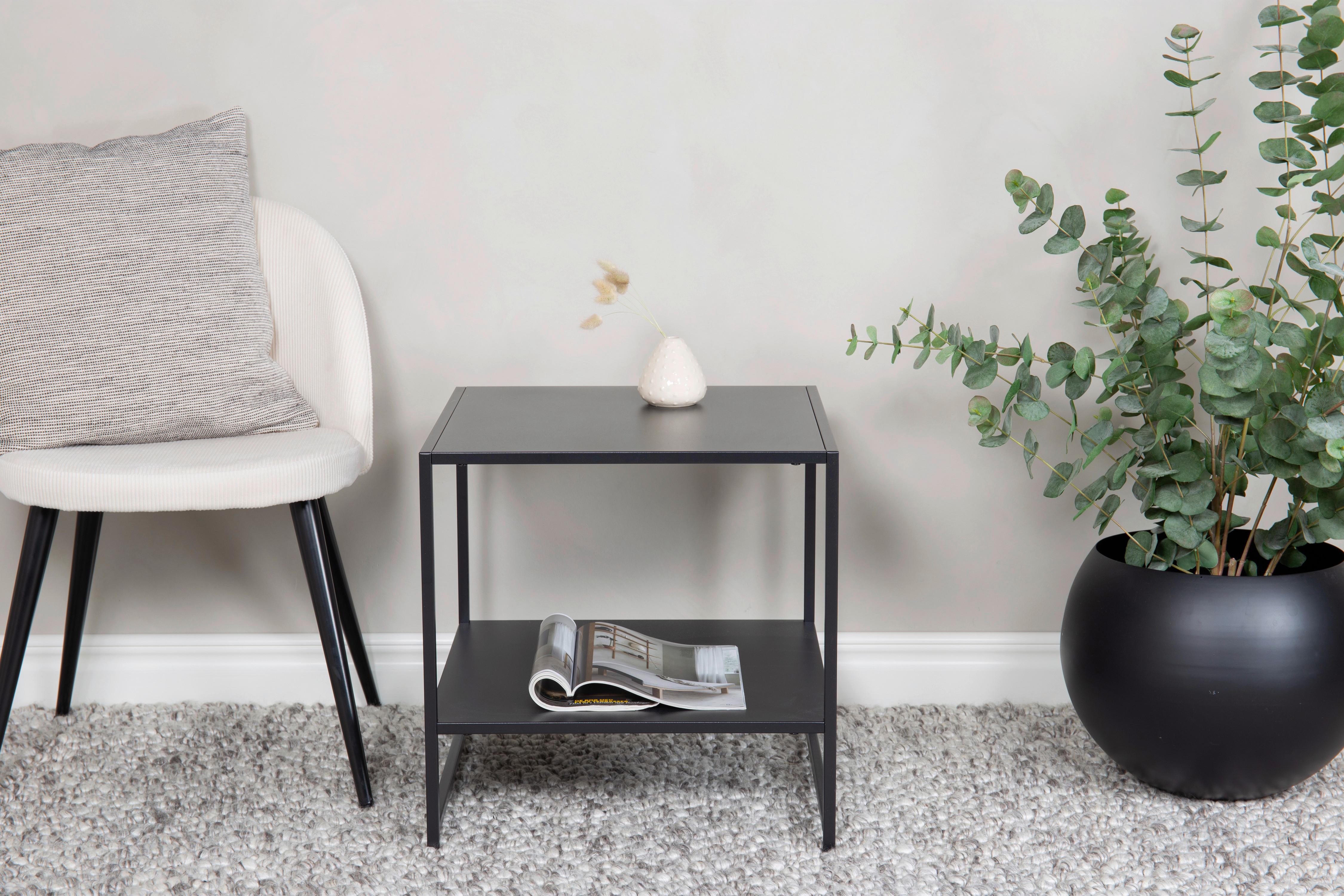 Beistelltisch Staal - Schwarz, Design, Metall (50/50/50cm) - Livetastic